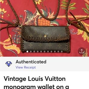 Boho vintage braided Louis Vuitton wallet on a chain or crossbody